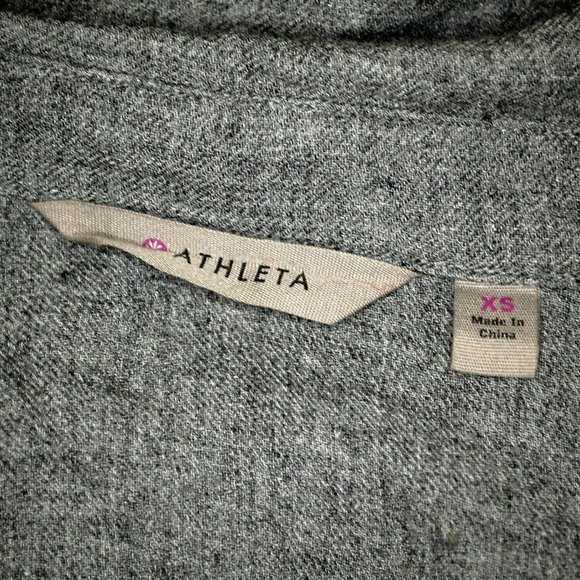 Athleta Avenue Viscose Wool Button Up Gray Shirt - Picture 5 of 7